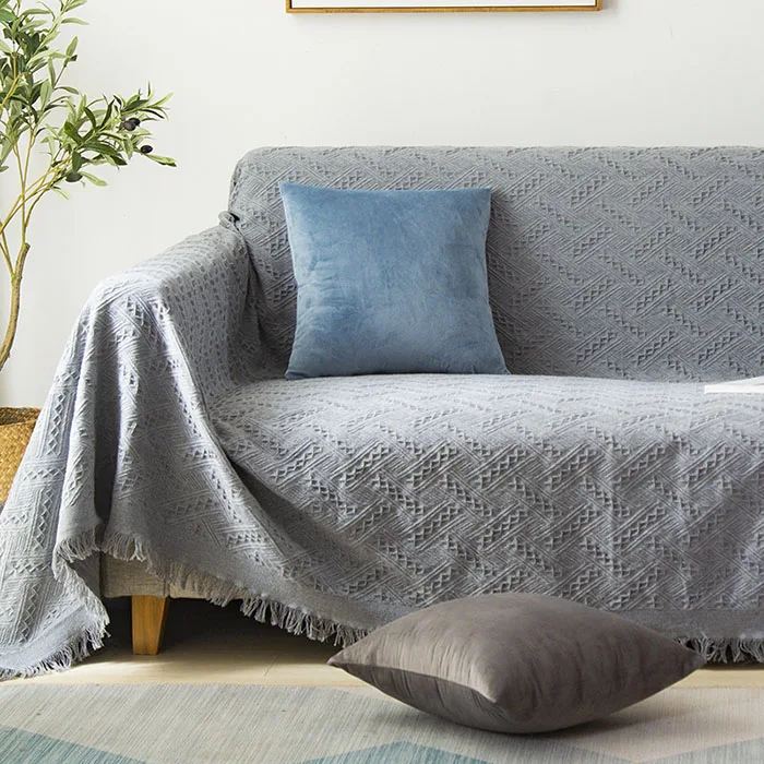 06 Boho Geometric Knitted Blankets Ethnic Blanket Anti-Mite Throw Towel Sofa Decorative Bed Decor Tassel Wall Tapestry Covers - Цвет: 06