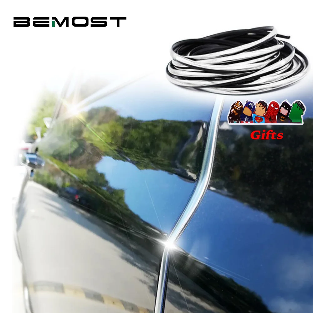 

BEMOST Auto Car-Styling Silver Door Protection Strips Rubber Edge Doors Trunk Moldings Side Protector Sticker Scratches Vehicle