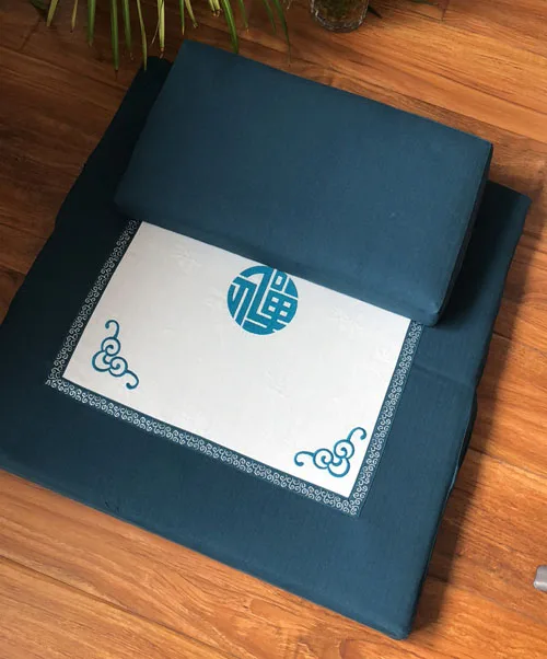 Blue color 60x60 см китайский дзен буддизм зафу и Забутон медитации подушки комплект 2 шт. квадратный Лотос подушка для медитации дзен буддизм - Цвет: Blue color