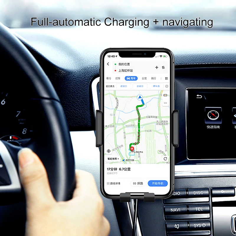 M.uruoi Car Mount Qi Wireless Charger Electromagnetic Induction Charging Holder Stand For Samsung iPhone 10W Fast | Мобильные