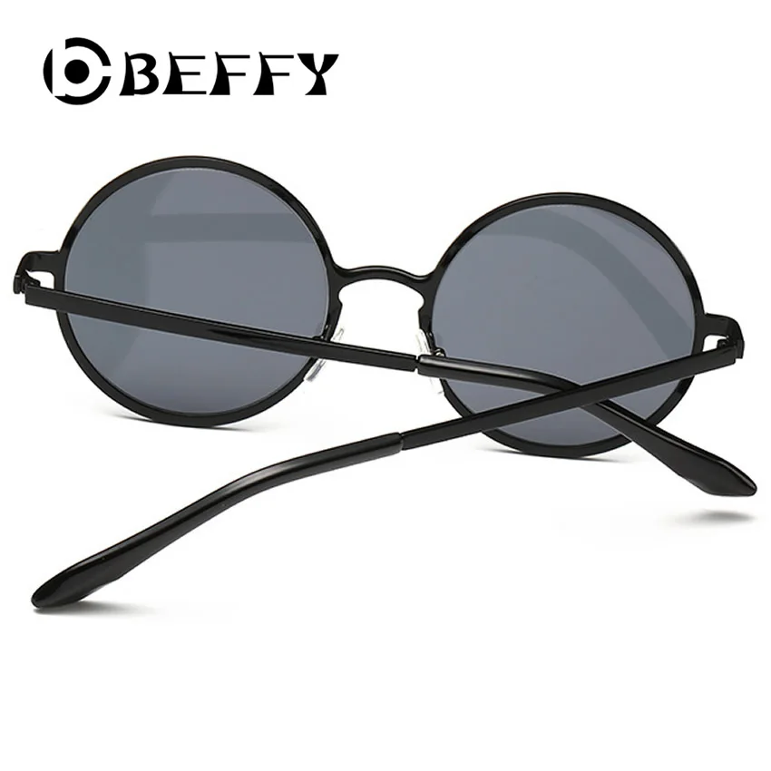 BEFFY женские Солнцезащитные Очки Большой Круглый Металлический Каркас Отражающее