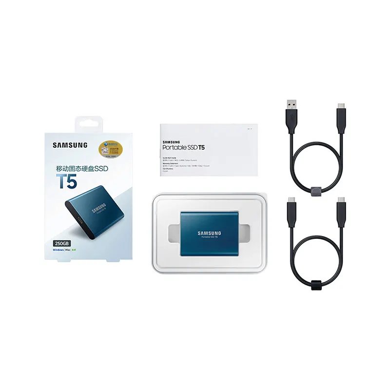 SAMSUNG T5 внешний SSD 2 ТБ твердотельный HD жесткий диск USB 3 1 Gen2 (10 Гбит/с) и обратная