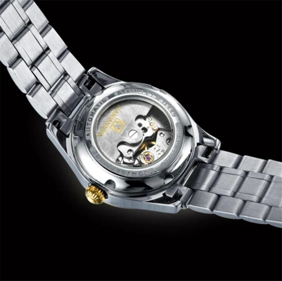 

Luxury Brand Mechanical Women Watches Ladies Casual Waterproof Watch Female Clock Silver Stainless Steel Dress Watch relogio