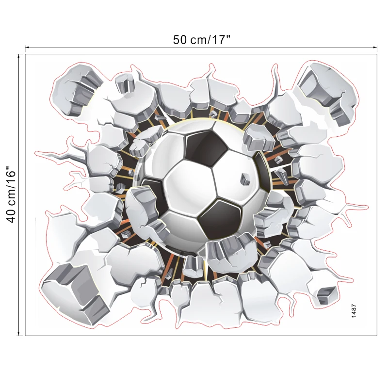 2016 DIY 3D Football stadium Wall Sticker Boys Bedroom Art Club Window Decal | Дом и сад