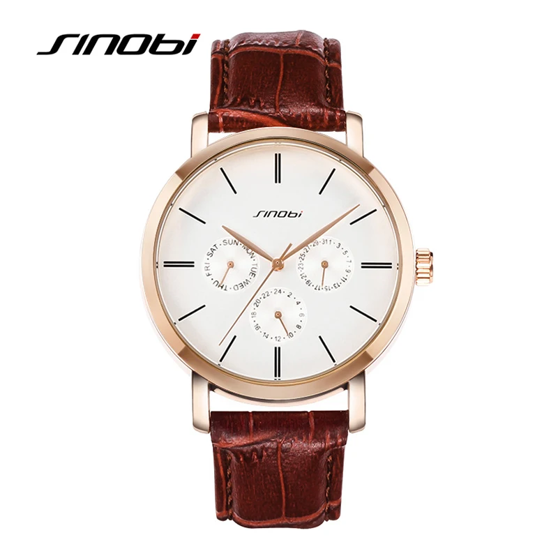 Sinobi бизнес luxury brand повседневная кожа кварцевые мужчины смотреть классический