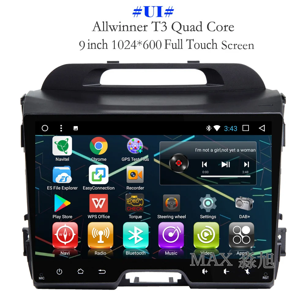Макс Android 8.1.0 GPS навигационная система автомобильный DVD для KIA Sportage 2011 2012 2013 2014 2015