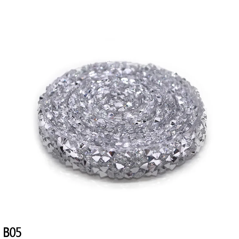 B05-1cm 1 ярд 1/1. 5/2/3 см Ширина с украшением в виде кристаллов швейная отделка кружевом исправление горный хрусталь аппликатор ленты горный хрусталь аппликации для платья DIY коробка - Цвет: B05-1cm