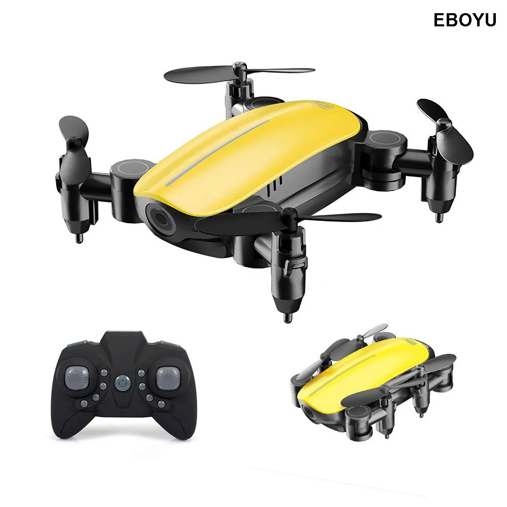 EBOYU RS535 Радиоуправляемый Дрон с 480 P камерой, жесткая фотография, Wi-Fi FPV Дрон, удерживающий высоту, Безголовый режим, RC складной Квадрокоптер Дрон - Цвет: Yellow