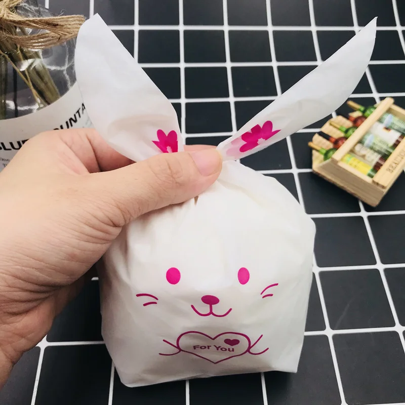 Kawaii Пасхальный кролик сумка для печенья 100 свадебное украшение милый уши