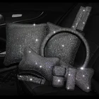 Подушка для Накладка для ремня безопасности автомобиля, подушка для шеи со стразами для поддержки талии на руль, автомобильный комплект аксессуаров для интерьера