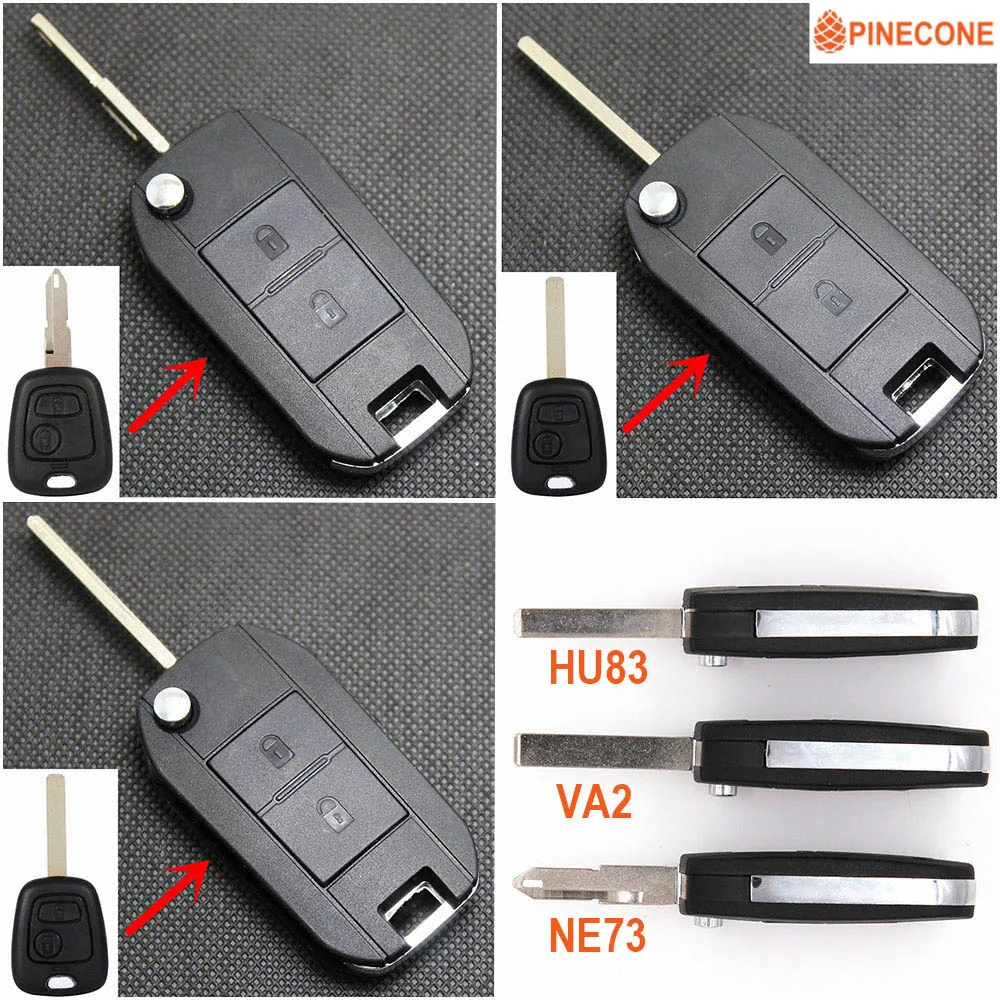 PINECONE корпус ключа для PEUGEOT 106 206 307 107 207 407 модифицированный брелок автомобильных