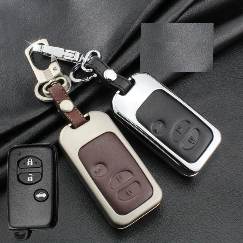 Leather Car Key Case Cover For Toyota Land Cruiser Prado 150 Camry Prius Crown For Subaru 2013 Foreste Outback XV legacy