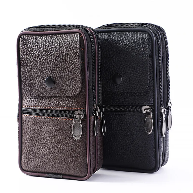 Новинка, винтажная мужская сумка на пояс из искусственной кожи, сумка на пояс для путешествий, сумка на пояс для мобильного телефона, сумка на пояс с петлями