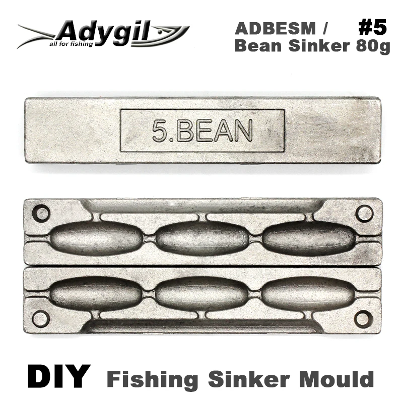 Adyгил DIY рыболовные бобы грузила пресс форма ADBESM/#5 бобзик 80 г 3 полости|Рыболовные