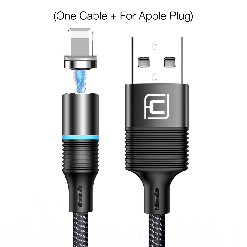 black for iPhone Магнитный кабель Cafele Micro usb type C, магнитное зарядное устройство 3A, быстрая зарядка для iPhone, huawei, Xiaomi, мобильный телефон, кабели, провод для передачи данных - Цвет: black for iPhone