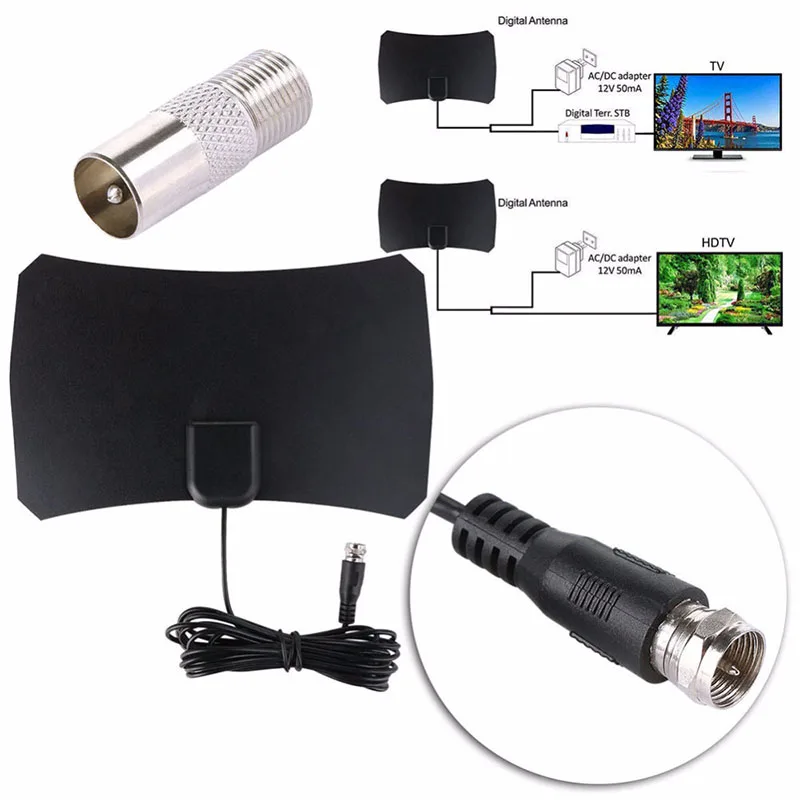 Комнатная ТВ-антенна Freeview цифровая HD для DVB-T/DVT-T2 VHF UHF телевизионная антенна с