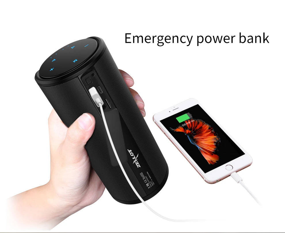 Беспроводная Bluetooth Колонка ZEALOT S8 уличная колонка Hi Fi стерео сабвуфер музыкальная