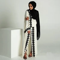 plus size full length adult emboridery lace muslim robes musulmane abaya cardigan robes arab worship service clothing wj478