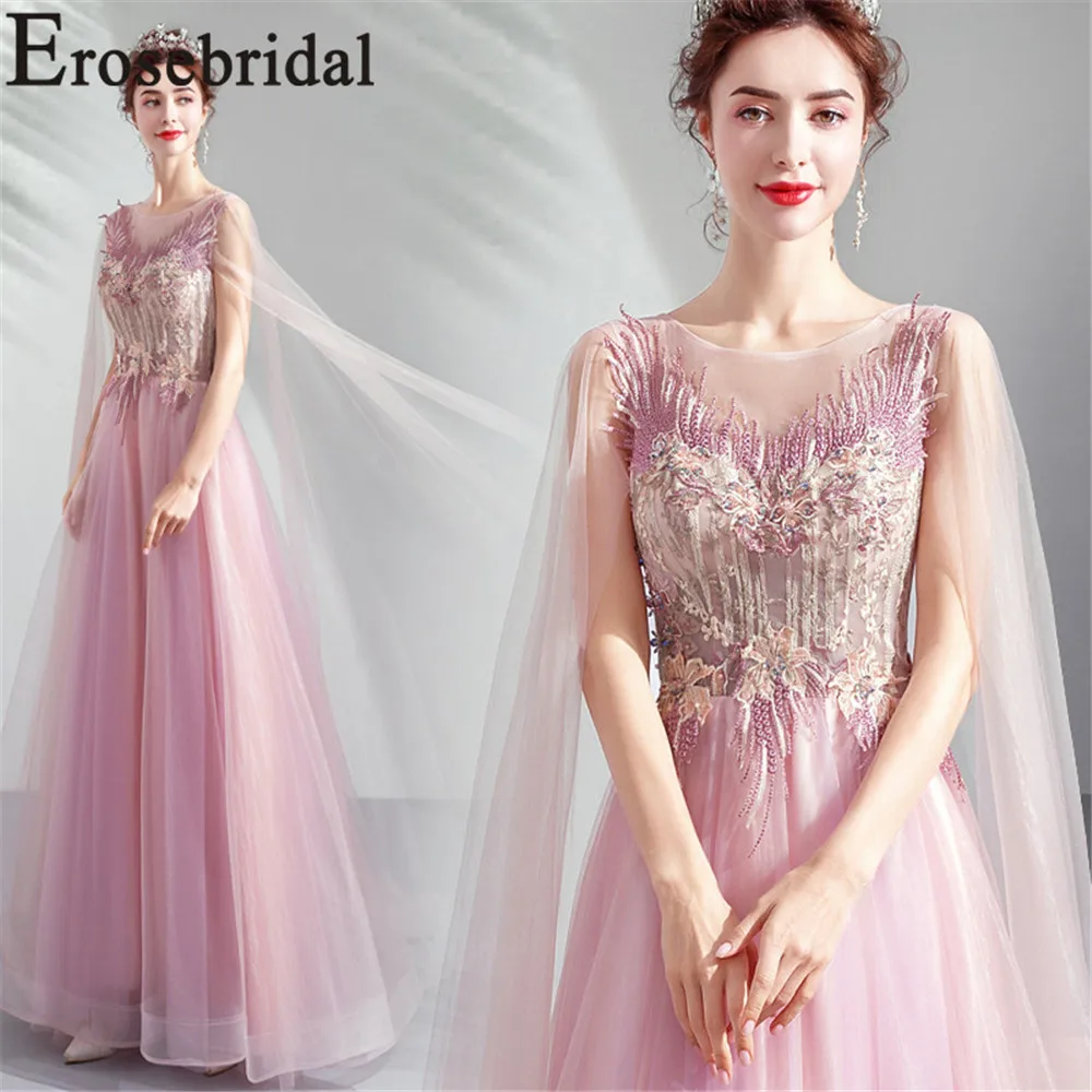 Женское вечернее платье без рукавов Erosebridal длинное кружевное трапециевидной