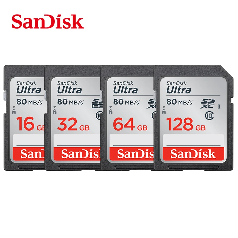 Оригинальная SD Карта SanDisk Ultra 8 ГБ 16 32 SDHC 64 Гб 128 SDXC класс 10 карта памяти C10 80МБ/с. USH 1