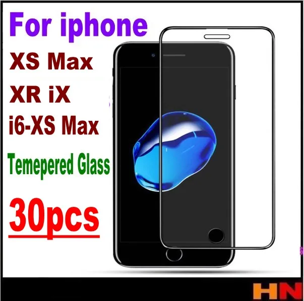 30 шт. закаленное стекло для iPhone XS Max XR 5s SE 6 7 8 Plus 5 1 Защитная пленка экрана без