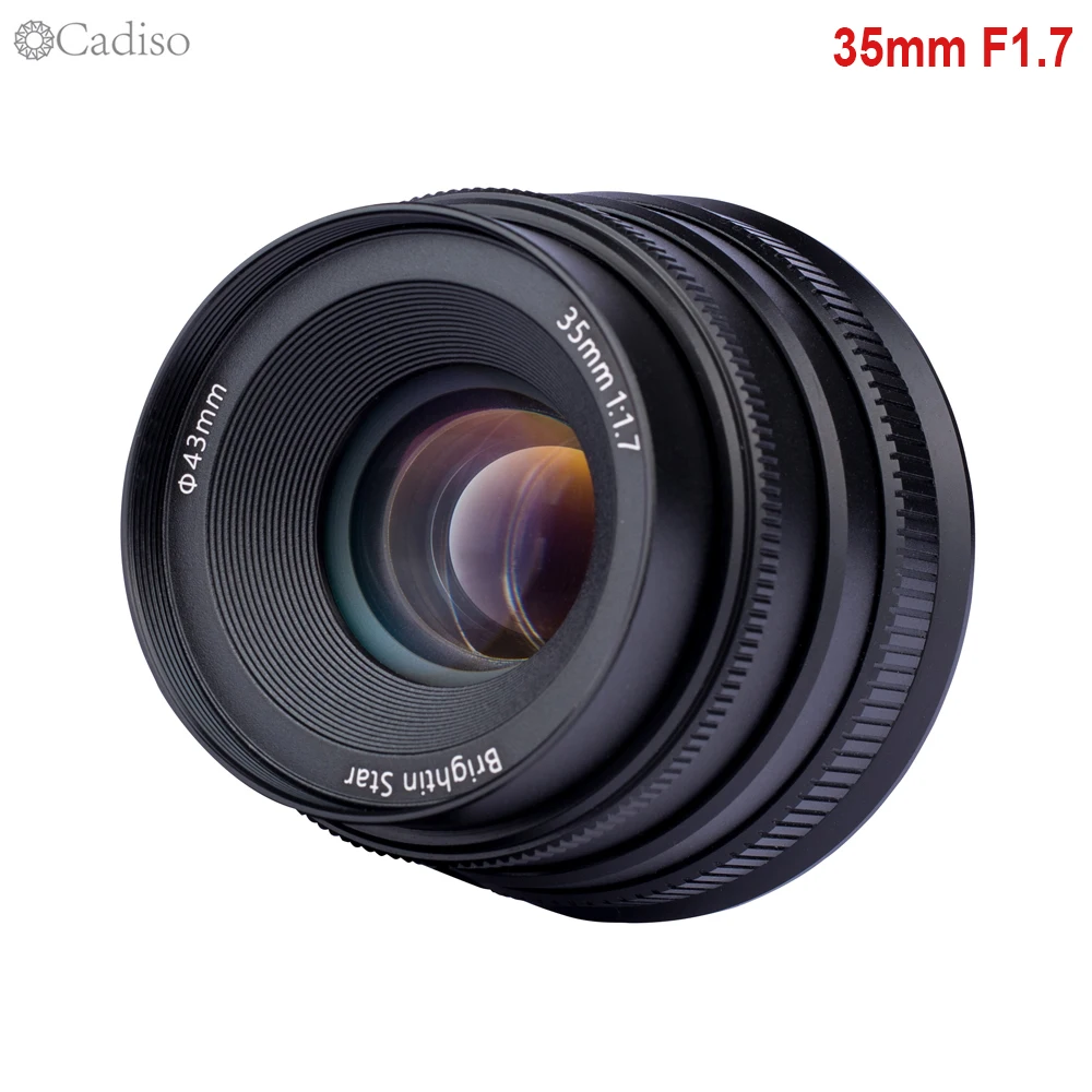 Объектив Cadiso 35 1 7 мм F1.7 с большой диафрагмой и ручной фокусировкой для камеры Canon