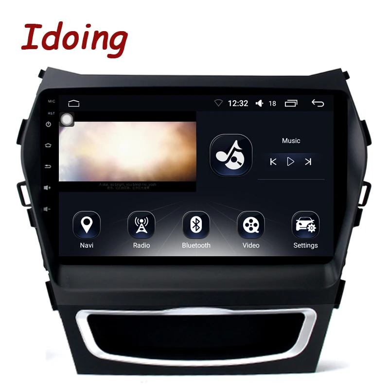 Idoing " 4G ram 64G rom 2.5D ips 8 ядерный автомобильный Android 8,0 радио плеер подходит для hyundai IX45- Встроенный gps навигация ГЛОНАСС