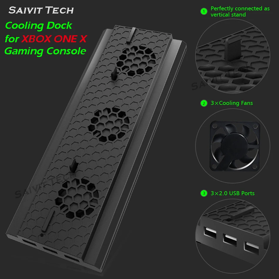 Вертикальная подставка для Xbox One X поддержка с охлаждающим вентилятором док
