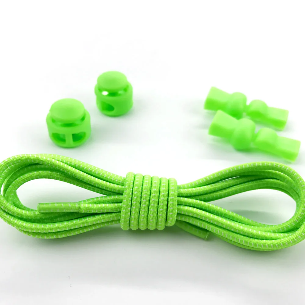 fluroescent green 16 цветов, модная мужская и женская спортивная обувь для бега, шнурки для бега, эластичная обувь с кружевом, все кроссовки, подходят на ремешке - Цвет: fluroescent green