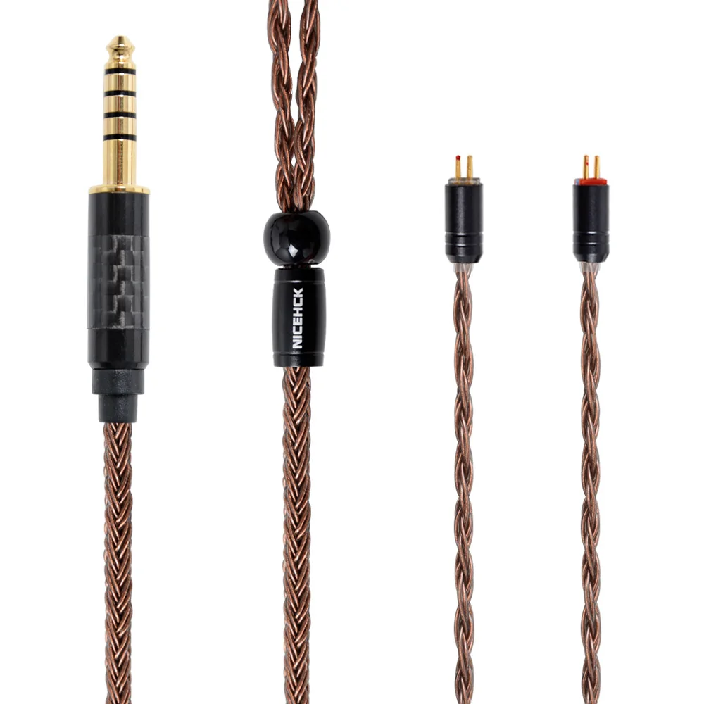 4.4mm With 2PIN NICEHCK 16 сердечник высокой чистоты наушники с медным покрытием кабель 3,5/2,5/4,4 мм разъем MMCX/2Pin для TFZ TRNV90 ZSX CCAC12 NICEHCK F3/NX7 Pro/DB3 - Цвет: 4.4mm With 2PIN