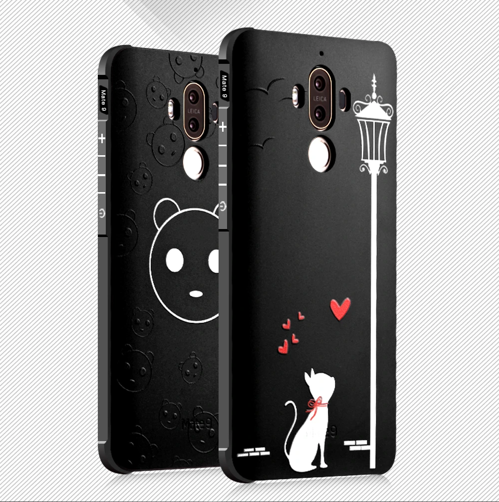 For huawei mate9 protector case Fashion TPU soft back Cover Full Protective Ultra-thin gift with tempered glass film |