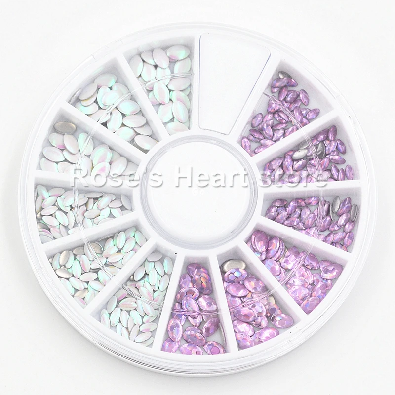 

beauty oval 3d glitter Nail Rhinestone Nail art Tips Decoration Studs Wheel nails accessoires beauty manicure tools 2 sizes