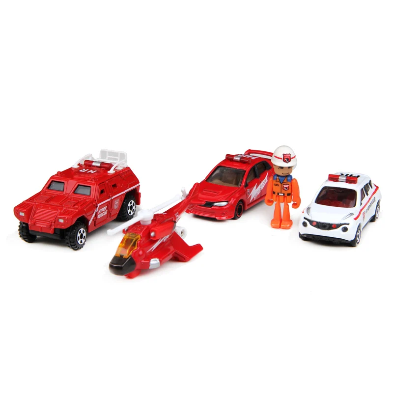 Такара Tomy Tomica 1/64 аварийно спасательные грузовики вертолет 4 шт. Комплект Металл