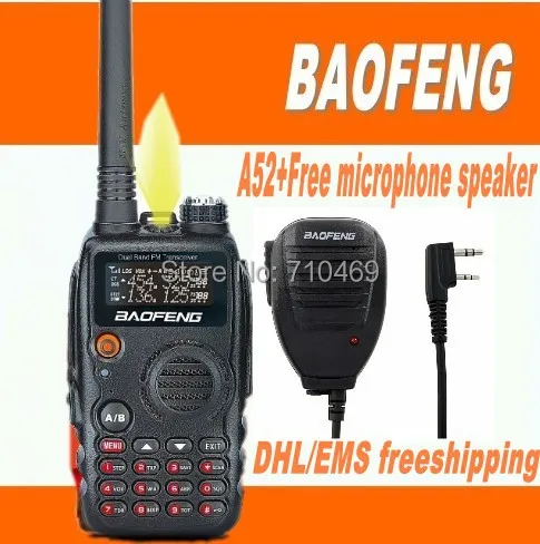 DHL FreeShippin + Baofeng A52 A 52 двухдиапазонный vhf uhf двухсторонний радиоприемник удобный
