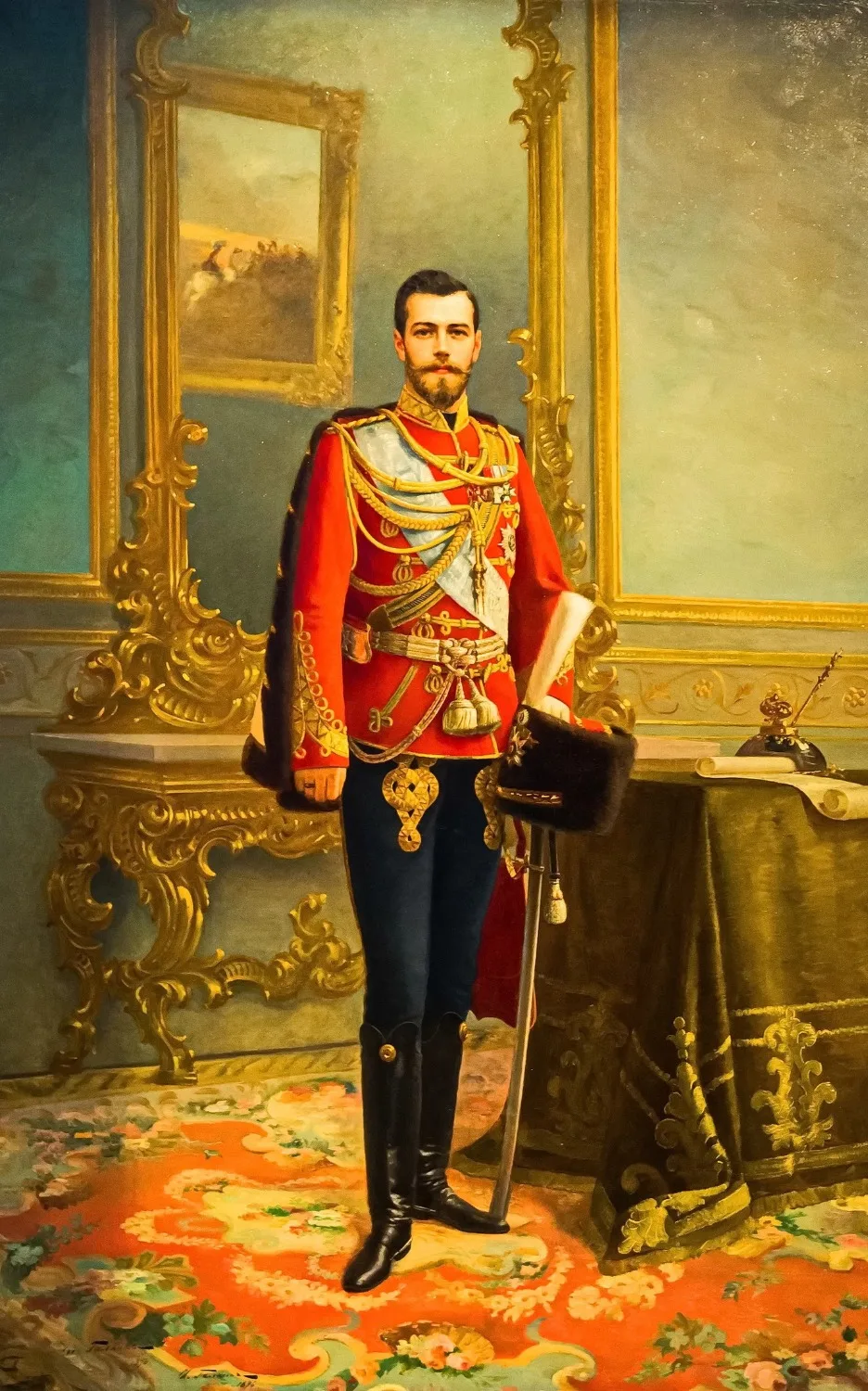 

GOOD ART # home office art last Emperor of Russia Nicholas II Nikolai II portrait PRINT painting ON CANVAS -free shipping cost