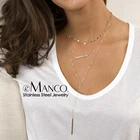 Классическое ожерелье e-Manco из нержавеющей стали золотого цвета, женское многослойное ожерелье для женщин, изящное ожерелье-чокер