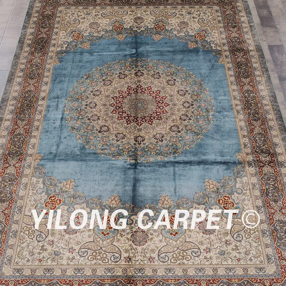 Yilong 5'x8' турецкие узелки персидский шелк дома ручной работы африканские ковры