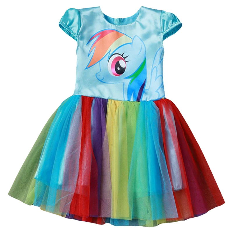 Новинка 2018 детское платье с героями мультфильмов летнее кружевное короткими