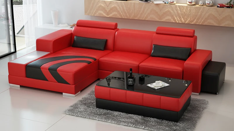 Маленький оранжевый кожаный диван|leather sectional sofa|genuine leather sofasectional sofa |