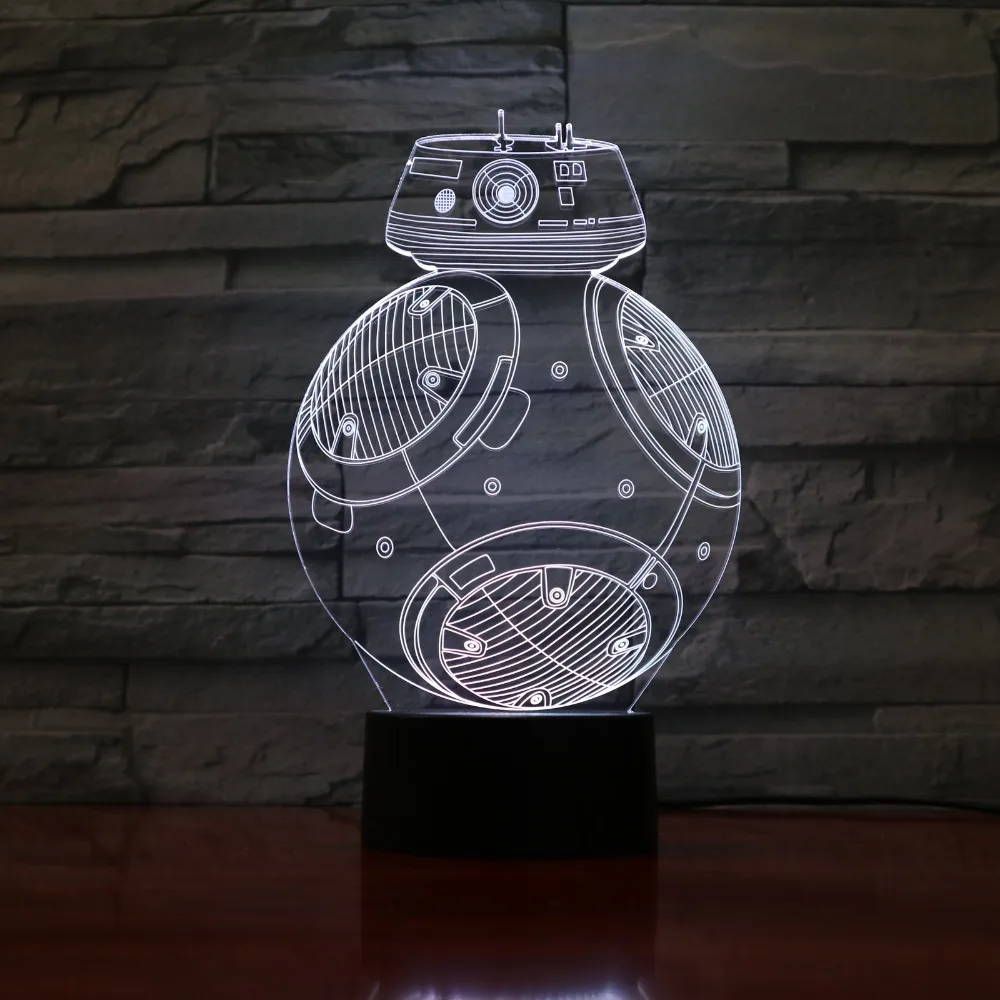Новый BB8 Робот 3D светодиодный светильник стол украшение на Хэллоуин подарок