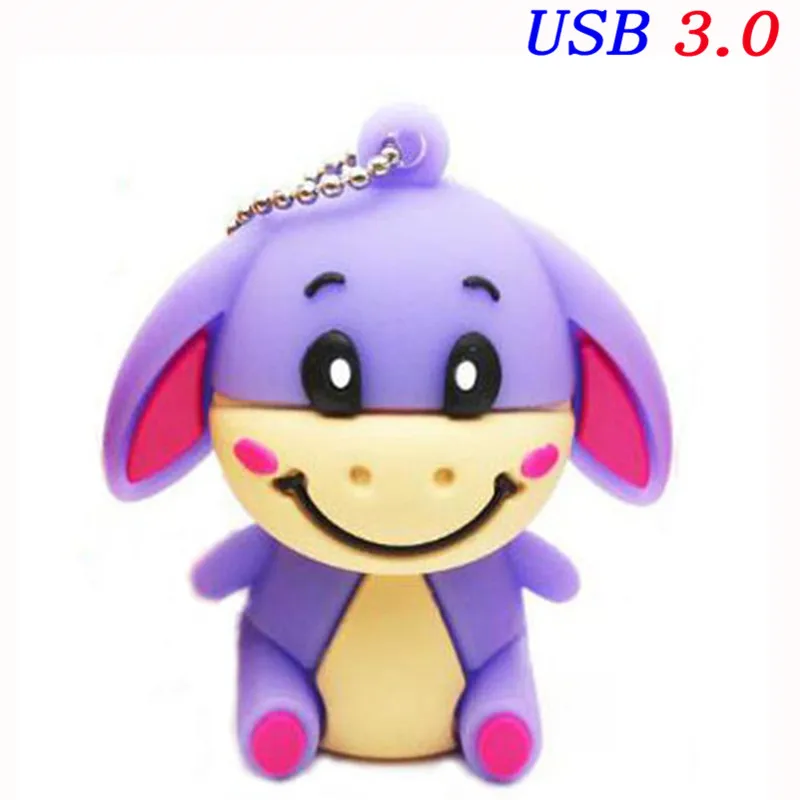 JASTER мультфильм животных тигра Флешка 4 ГБ 8 ГБ 16 ГБ 32 ГБ 64 Гб USB 3,0 карта памяти, Флеш накопитель милый поросенок USB флэш-накопитель - Цвет: Eeyore   sit