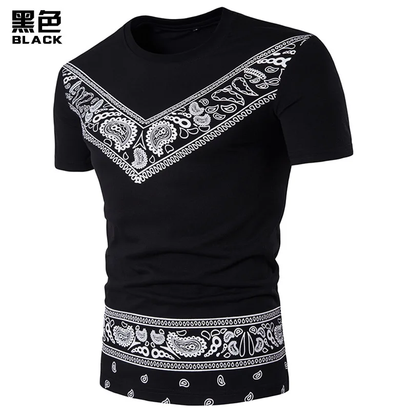 Мужская футболка с коротким рукавом Летние повседневные цветные костюмы принтом