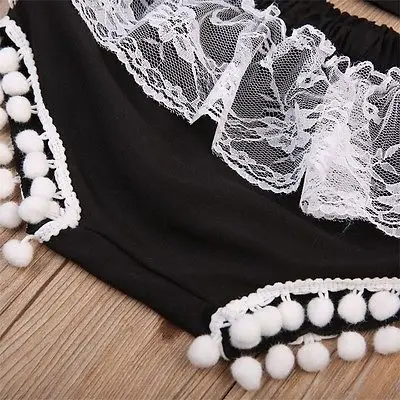 3 шт. для маленьких девочек рюшами с плеча майка + Треугольники Шорты повязка на