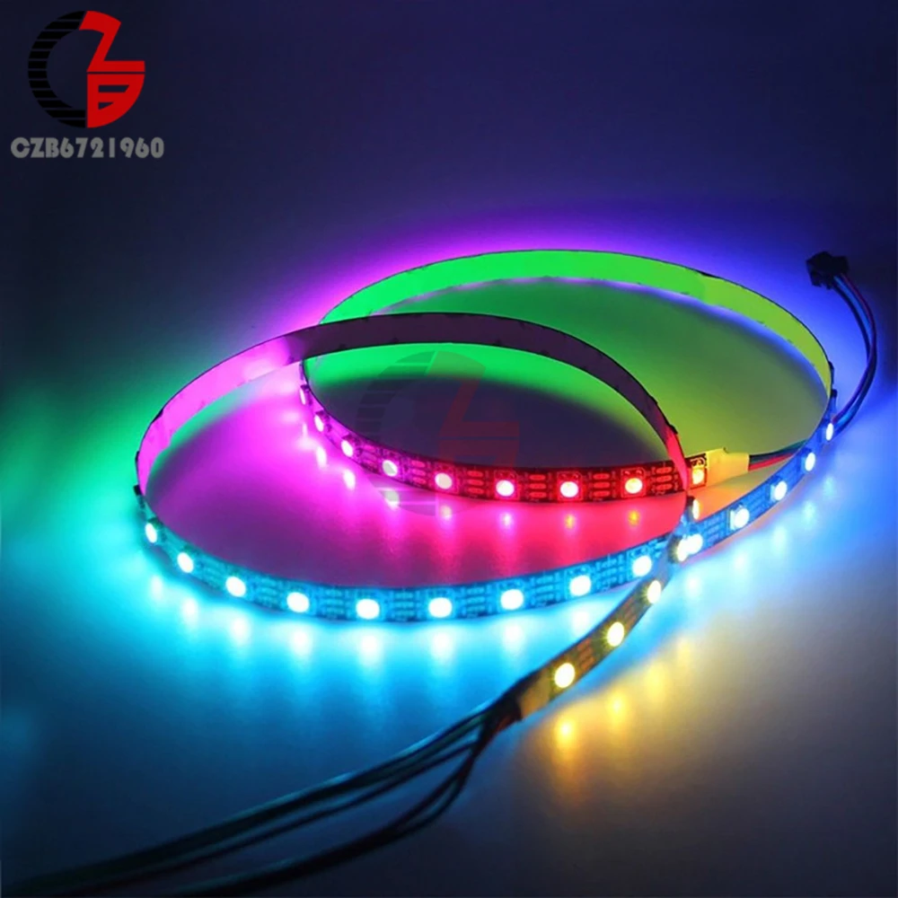 Светодиодный светильник-полоска 1 м 60 см WS2812B 5050 RGB водонепроницаемый цветной