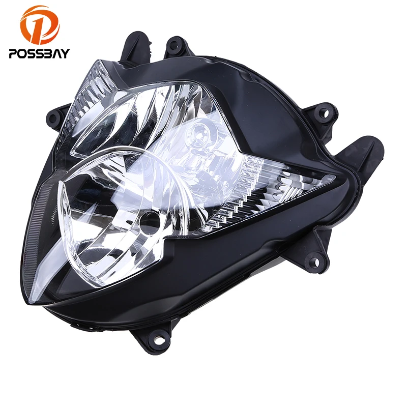 

POSSBAY Clear Motorcycle Headlights Housing Motocross Blinker Cafe Racer Front Head Lights Case For Suzuki GSXR 1000 2005-2006