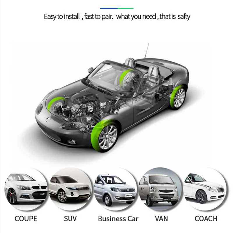 Система контроля давления в шинах с ЖК дисплеем 4 внешних датчика|Датчик шинах| |