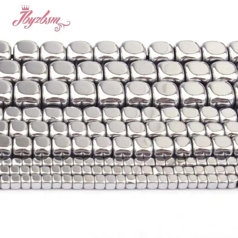 2 3 4 6 мм Silver Cube квадратным металлическим покрытием гематита без магнитный камень