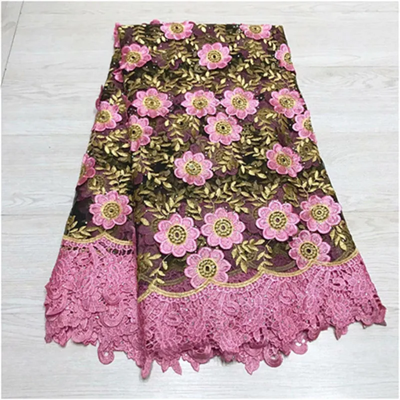 Кружевная ткань в африканском стиле кружевная с вышивкой нигерийском цвет