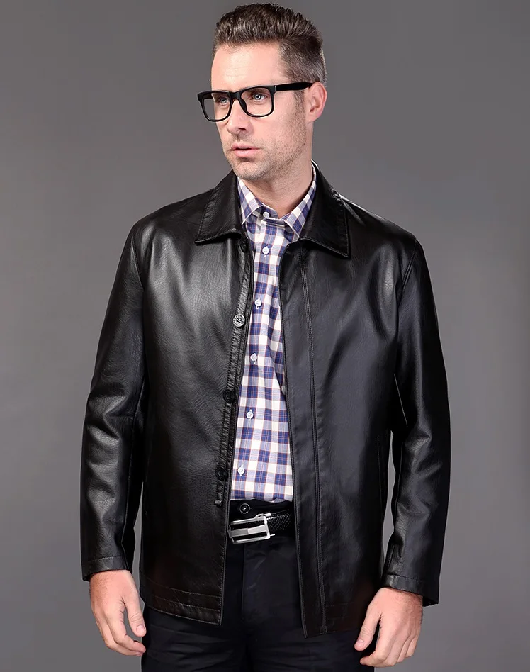 Весенне осенняя тонкая мужская одежда из овчины мужские куртки кожаные куртки|coat
