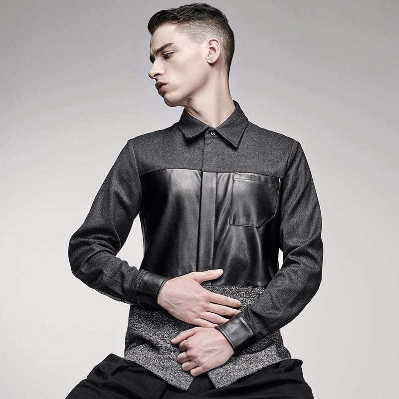 VIISHOW мужские мужская классическая рубашка с длинным рукавом хип хоп Slim Fit